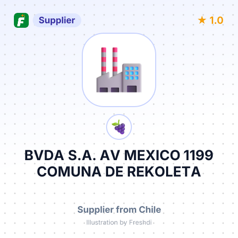 BVDA S.A. AV MEXICO 1199 COMUNA DE REKOLETA SANTIAGO CHILE – summary card, no photo uploaded yet