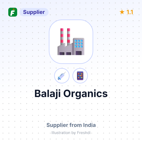 Balaji Organics – summary card, no photo uploaded yet