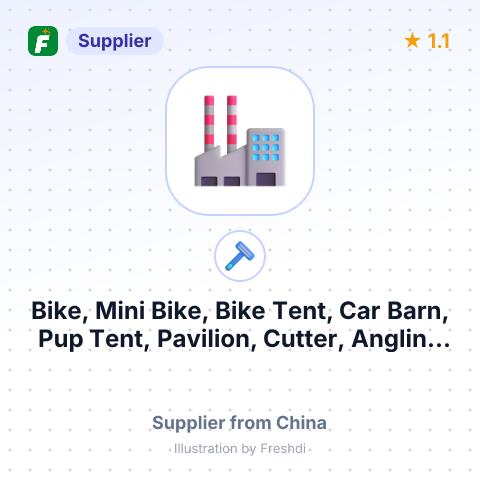 Bike, Mini Bike, Bike Tent, Car Barn, Pup Tent, Pavilion, Cutter, Angling Gears. – summary card, no photo uploaded yet