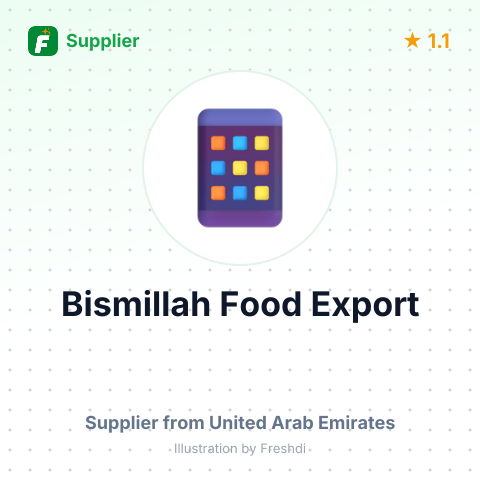 Bismillah Food Export  – summary card, no photo uploaded yet