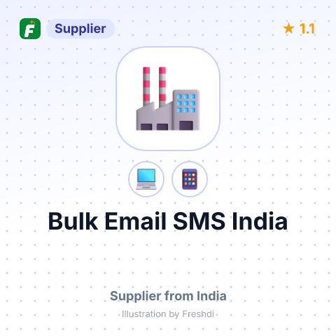 Bulk Email SMS India – summary card, no photo uploaded yet