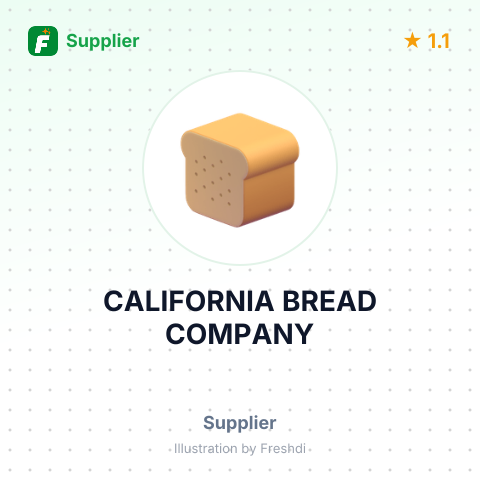 CALIFORNIA BREAD COMPANY – summary card, no photo uploaded yet