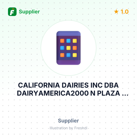 CALIFORNIA DAIRIES INC DBA DAIRYAMERICA2000 N PLAZA DRIVE VISALIA, CA – summary card, no photo uploaded yet