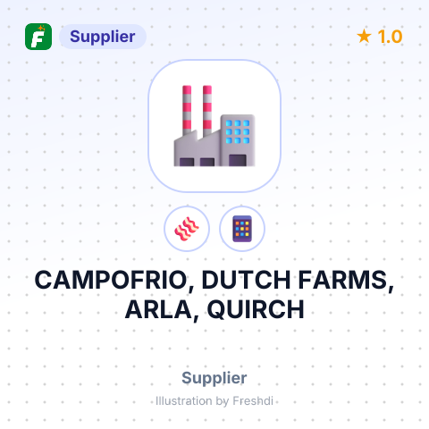 CAMPOFRIO, DUTCH FARMS, ARLA, QUIRCH – summary card, no photo uploaded yet