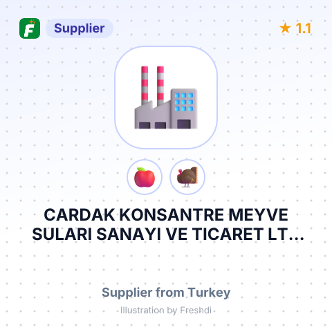 CARDAK KONSANTRE MEYVE SULARI SANAYI VE TICARET LTD STI – summary card, no photo uploaded yet