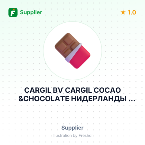 CARGIL BV CARGIL COCAO &CHOCOLATE НИДЕРЛАНДЫ ЧЕРЕЗ ТАМОЖ СКЛАД – summary card, no photo uploaded yet