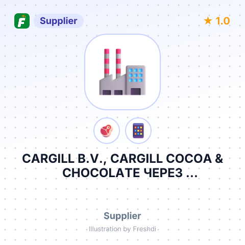 CARGILL B.V., CARGILL COCOA & CHOCOLATE ЧЕРЕЗ ROSTERMINALS LV – summary card, no photo uploaded yet