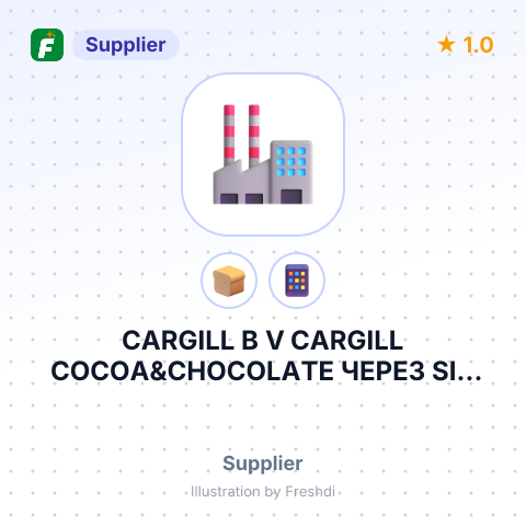 CARGILL B V CARGILL COCOA&CHOCOLATE ЧЕРЕЗ SIA ROSTERMINALS LV – summary card, no photo uploaded yet
