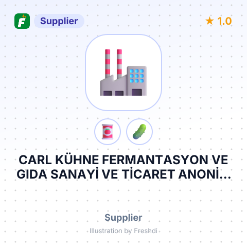 CARL KÜHNE FERMANTASYON VE GIDA SANAYİ VE TİCARET ANONİM ŞİRKETİ – summary card, no photo uploaded yet