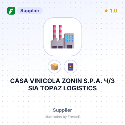CASA VINICOLA ZONIN S.P.A. Ч/З SIA TOPAZ LOGISTICS – summary card, no photo uploaded yet