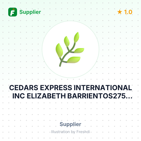 CEDARS EXPRESS INTERNATIONAL INC ELIZABETH BARRIENTOS2751 E. EL PRESIDIO STCARSON, CA – summary card, no photo uploaded yet