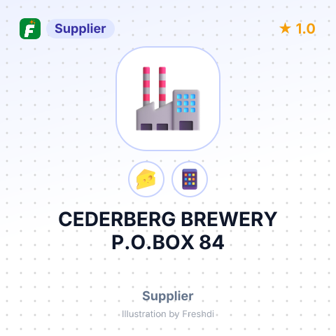 CEDERBERG BREWERY P.O.BOX 84 – summary card, no photo uploaded yet