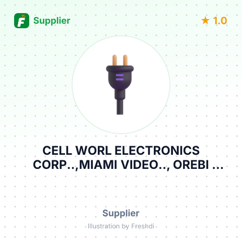CELL WORL ELECTRONICS CORP..,MIAMI VIDEO.., OREBI TRADING ..,LF CARMONA .., – summary card, no photo uploaded yet