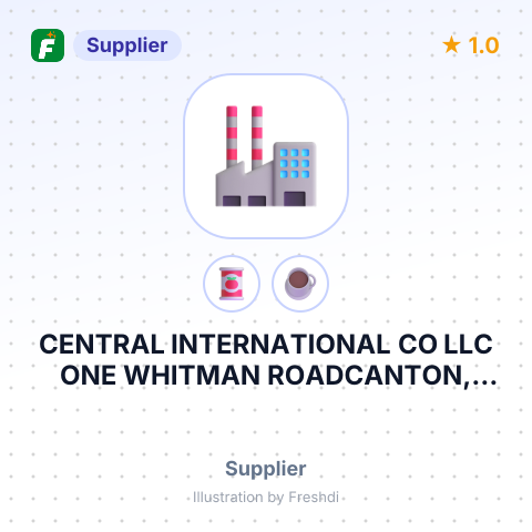 CENTRAL INTERNATIONAL CO LLC ONE WHITMAN ROADCANTON, MA. USA – summary card, no photo uploaded yet