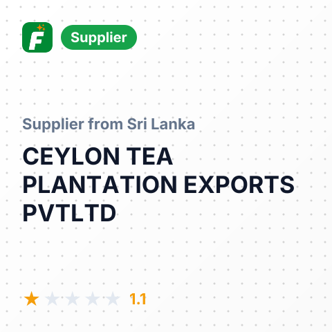 CEYLON TEA PLANTATION EXPORTS PVTLTD – summary card, no photo uploaded yet