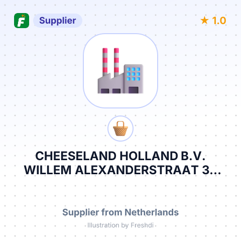 CHEESELAND HOLLAND B.V. WILLEM ALEXANDERSTRAAT 33 3474 JS ZEGVELD NETHERLANDS – summary card, no photo uploaded yet