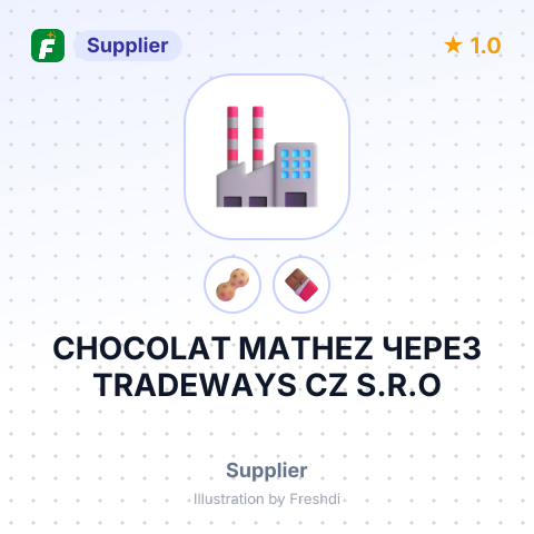 CHOCOLAT MATHEZ ЧЕРЕЗ TRADEWAYS CZ S.R.O – summary card, no photo uploaded yet