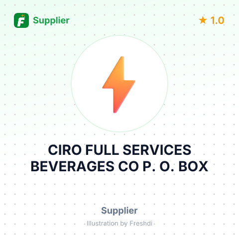 CIRO FULL SERVICES BEVERAGES CO P. O. BOX – summary card, no photo uploaded yet