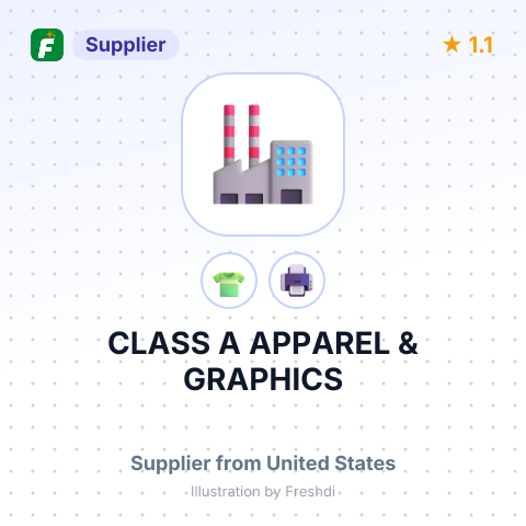 CLASS A APPAREL & GRAPHICS – summary card, no photo uploaded yet