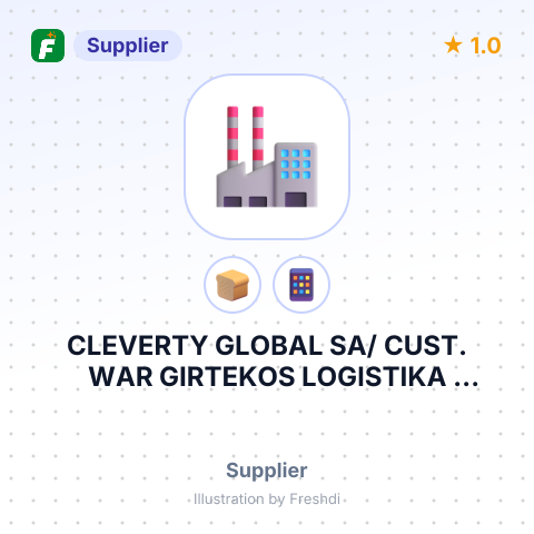 CLEVERTY GLOBAL SA/ CUST. WAR GIRTEKOS LOGISTIKA OLAINES PAG., RIGAS RAJ.,LATVIA – summary card, no photo uploaded yet