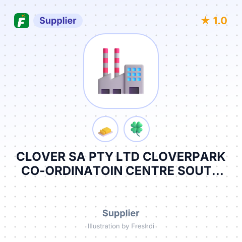 CLOVER SA PTY LTD CLOVERPARK CO-ORDINATOIN CENTRE SOUTH AFRICA – summary card, no photo uploaded yet