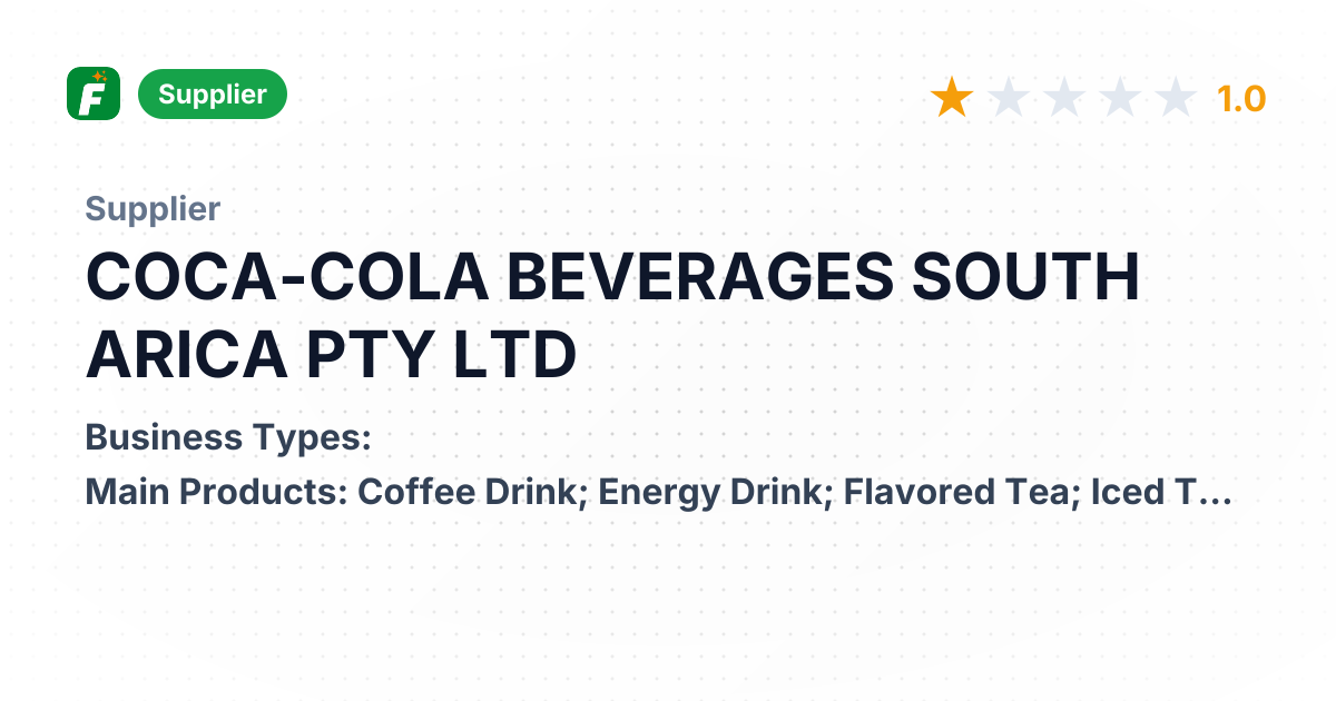 COCA-COLA BEVERAGES SOUTH ARICA PTY LTD | Tea Drink, Soft Drink ...