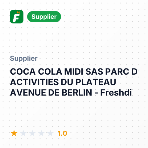 COCA COLA MIDI SAS PARC D ACTIVITIES DU PLATEAU AVENUE DE BERLIN – summary card, no photo uploaded yet