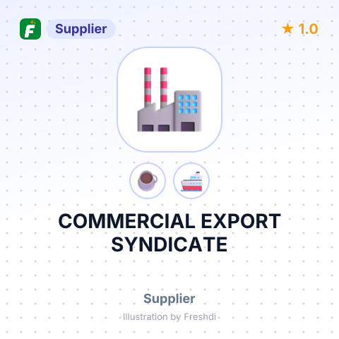 COMMERCIAL EXPORT SYNDICATE – summary card, no photo uploaded yet