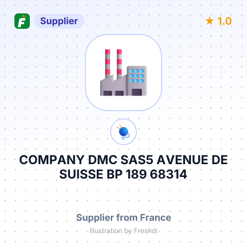 COMPANY DMC SAS5 AVENUE DE SUISSE ВР 189 68314 ILLZACH CEDEX FRANCE – summary card, no photo uploaded yet
