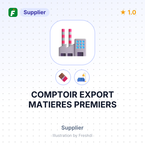 COMPTOIR EXPORT MATIERES PREMIERS – summary card, no photo uploaded yet