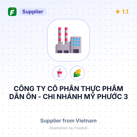CÔNG TY CỔ PHẦN THỰC PHẨM DÂN ÔN - CHI NHÁNH MỸ PHƯỚC 3 – summary card, no photo uploaded yet