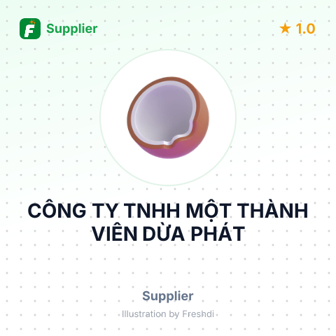 CÔNG TY TNHH MỘT THÀNH VIÊN DỪA PHÁT – summary card, no photo uploaded yet