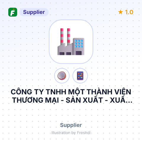 CÔNG TY TNHH MỘT THÀNH VIÊN THƯƠNG MẠI - SẢN XUẤT - XUẤT NHẬP KHẨU DỪA LIÊN THÀNH – summary card, no photo uploaded yet
