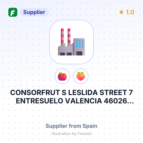CONSORFRUT S LESLIDA STREET 7 ENTRESUELO VALENCIA 46026 SPAIN – summary card, no photo uploaded yet