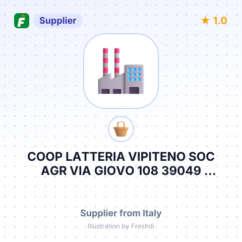 COOP LATTERIA VIPITENO SOC AGR VIA GIOVO 108 39049 VIPITENO BZ ITALY – summary card, no photo uploaded yet