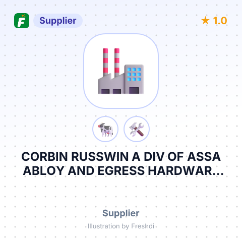 CORBIN RUSSWIN A DIV OF ASSA ABLOY AND EGRESS HARDWARE GROUP INC – summary card, no photo uploaded yet
