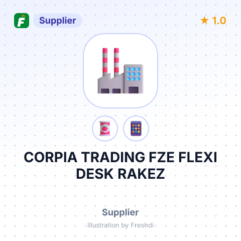 CORPIA TRADING FZE FLEXI DESK RAKEZ – summary card, no photo uploaded yet