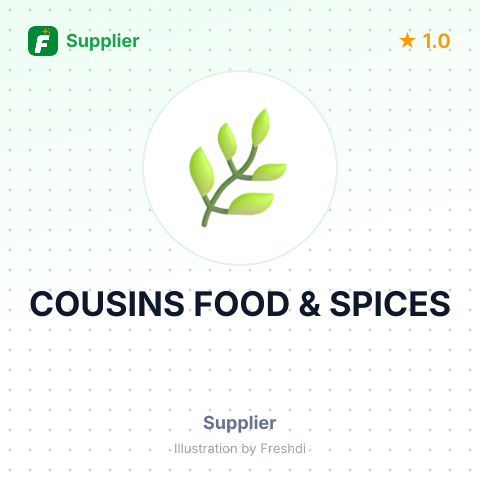COUSINS FOOD & SPICES – summary card, no photo uploaded yet