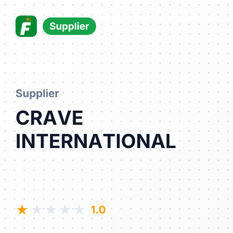 CRAVE INTERNATIONAL – summary card, no photo uploaded yet