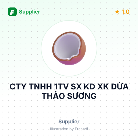CTY TNHH 1TV SX KD XK DỪA THẢO SƯƠNG – summary card, no photo uploaded yet