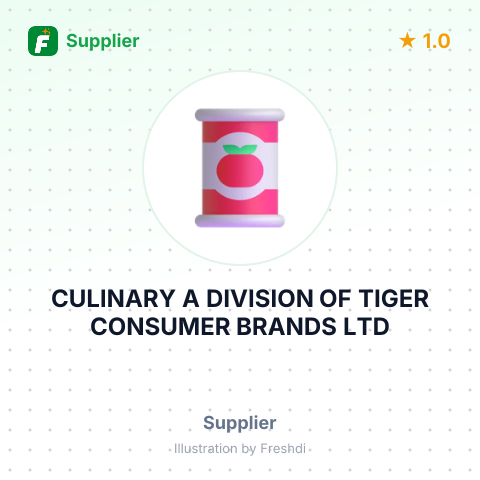 CULINARY A DIVISION OF TIGER CONSUMER BRANDS LTD – summary card, no photo uploaded yet