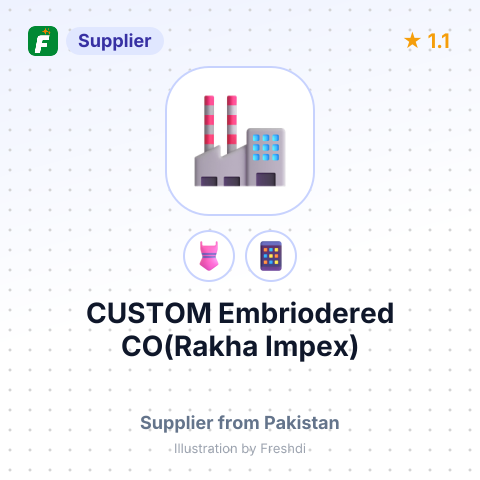 CUSTOM Embriodered CO(Rakha Impex) – summary card, no photo uploaded yet