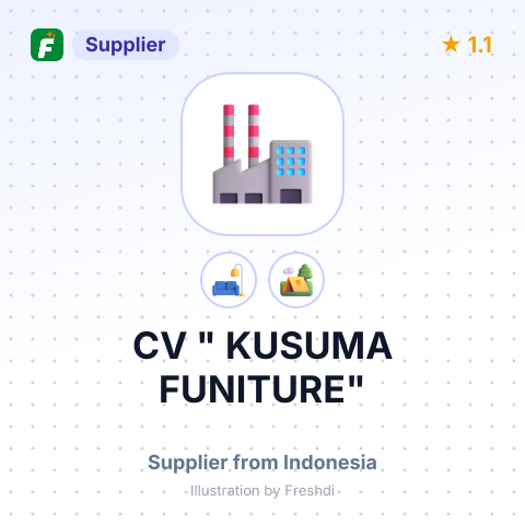 CV " KUSUMA FUNITURE" – summary card, no photo uploaded yet