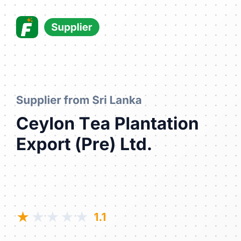 Ceylon Tea Plantation Export (Pre) Ltd.  – summary card, no photo uploaded yet