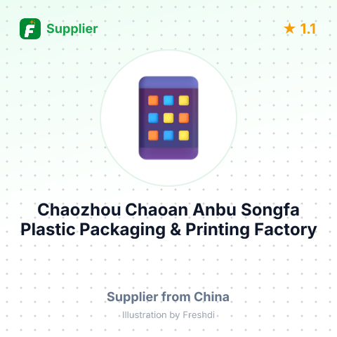Chaozhou Chaoan Anbu Songfa Plastic Packaging & Printing Factory – summary card, no photo uploaded yet
