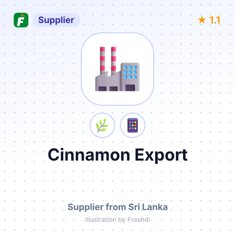 Cinnamon Export  – summary card, no photo uploaded yet