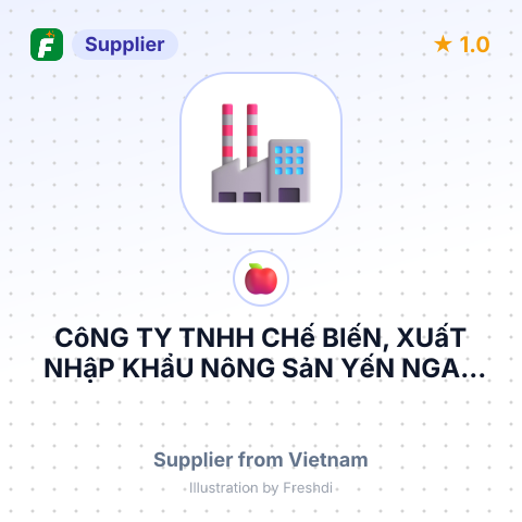 CôNG TY TNHH CHế BIếN, XUấT NHậP KHẩU NôNG SảN YếN NGA – summary card, no photo uploaded yet