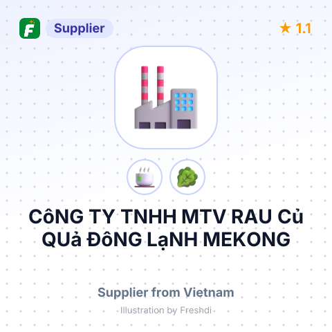 CôNG TY TNHH MTV RAU Củ QUả ĐôNG LạNH MEKONG – summary card, no photo uploaded yet