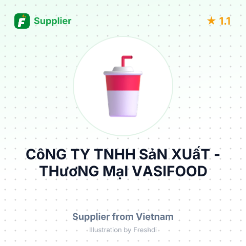 CôNG TY TNHH SảN XUấT - THươNG MạI VASIFOOD – summary card, no photo uploaded yet