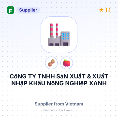 CôNG TY TNHH SảN XUấT & XUấT NHậP KHẩU NôNG NGHIệP XANH – summary card, no photo uploaded yet